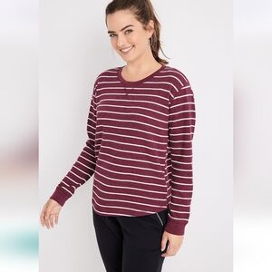 NEW! Maurices Striped Print Textured Long Sleeve Tee, Size XL